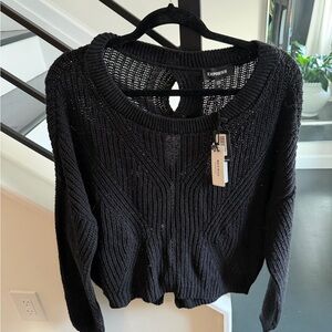 Express Women's Elegant Black Knit Sweater